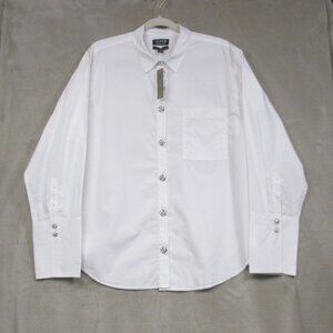 NWT J. Crew Garcon Shirt Womens 18 White Organic Cotton Button Up Long Sleeves